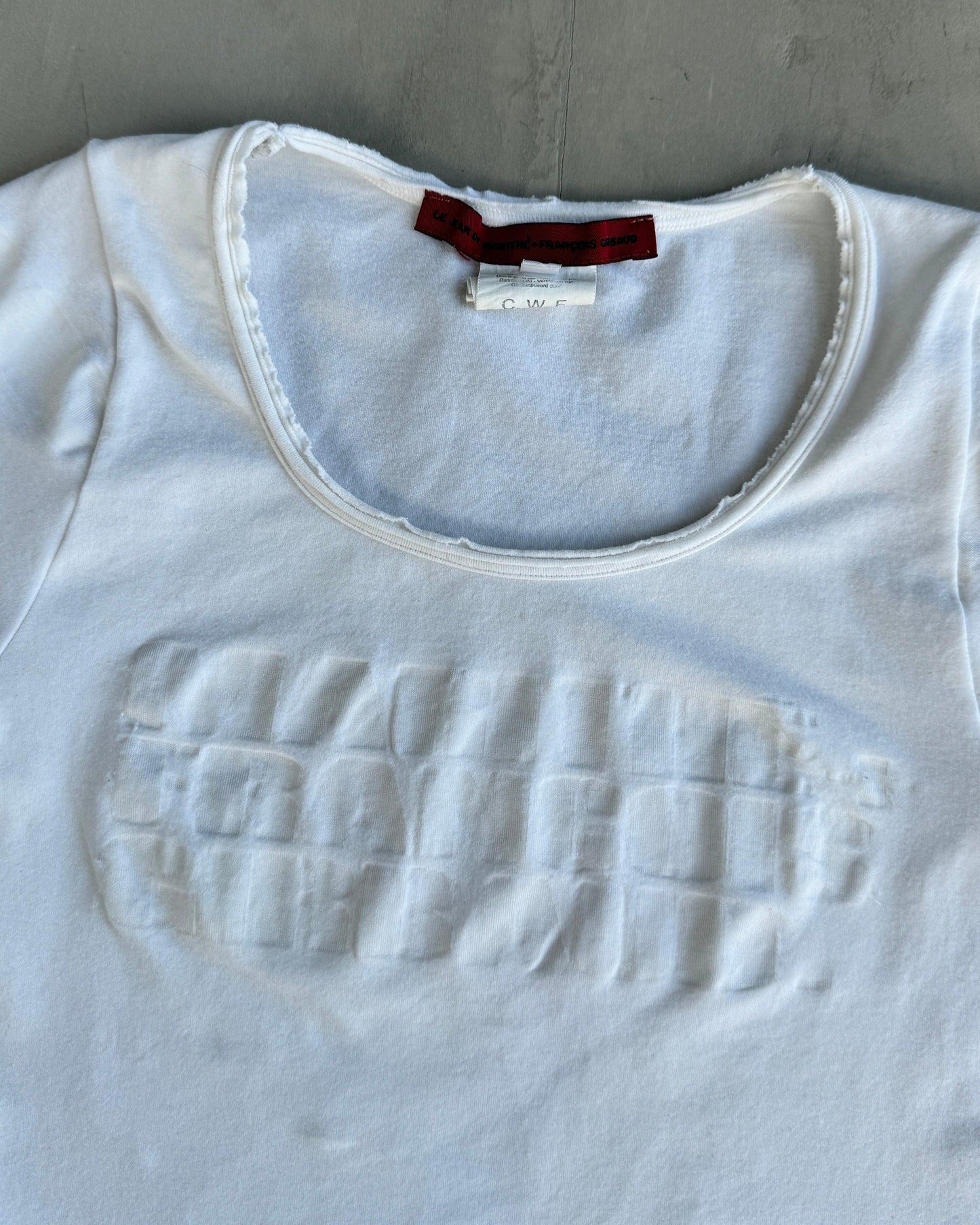 MARITHE FRANCOIS GIRBAUD MFG LOGO BABY TEE - S - Known Source