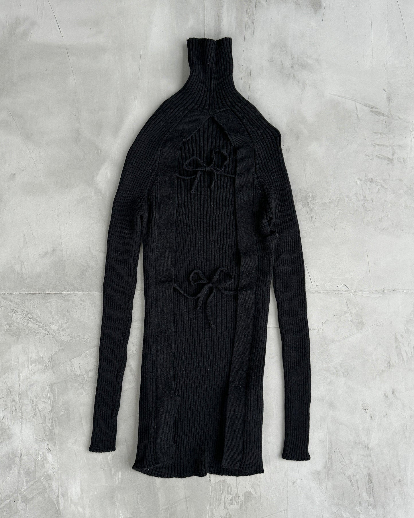 JEAN PAUL GAULTIER JPG BACKLESS TIE RIBBED SWEATSHIRT - M/L - Known Source