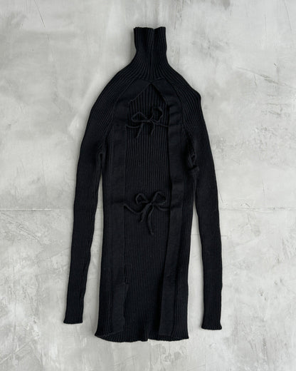 JEAN PAUL GAULTIER JPG BACKLESS TIE RIBBED SWEATSHIRT - M/L - Known Source