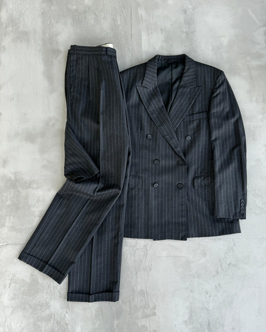 CHRISTIAN DIOR MONSIEUR DOUBLE BREASTED WOOL PINSTRIPE SUIT - 40R / M-L - Known Source