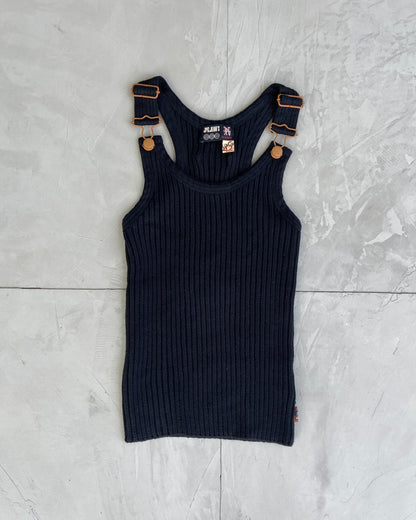 JEAN PAUL GAULTIER 'JPG JEANS' RIBBED VEST TOP - M - Known Source