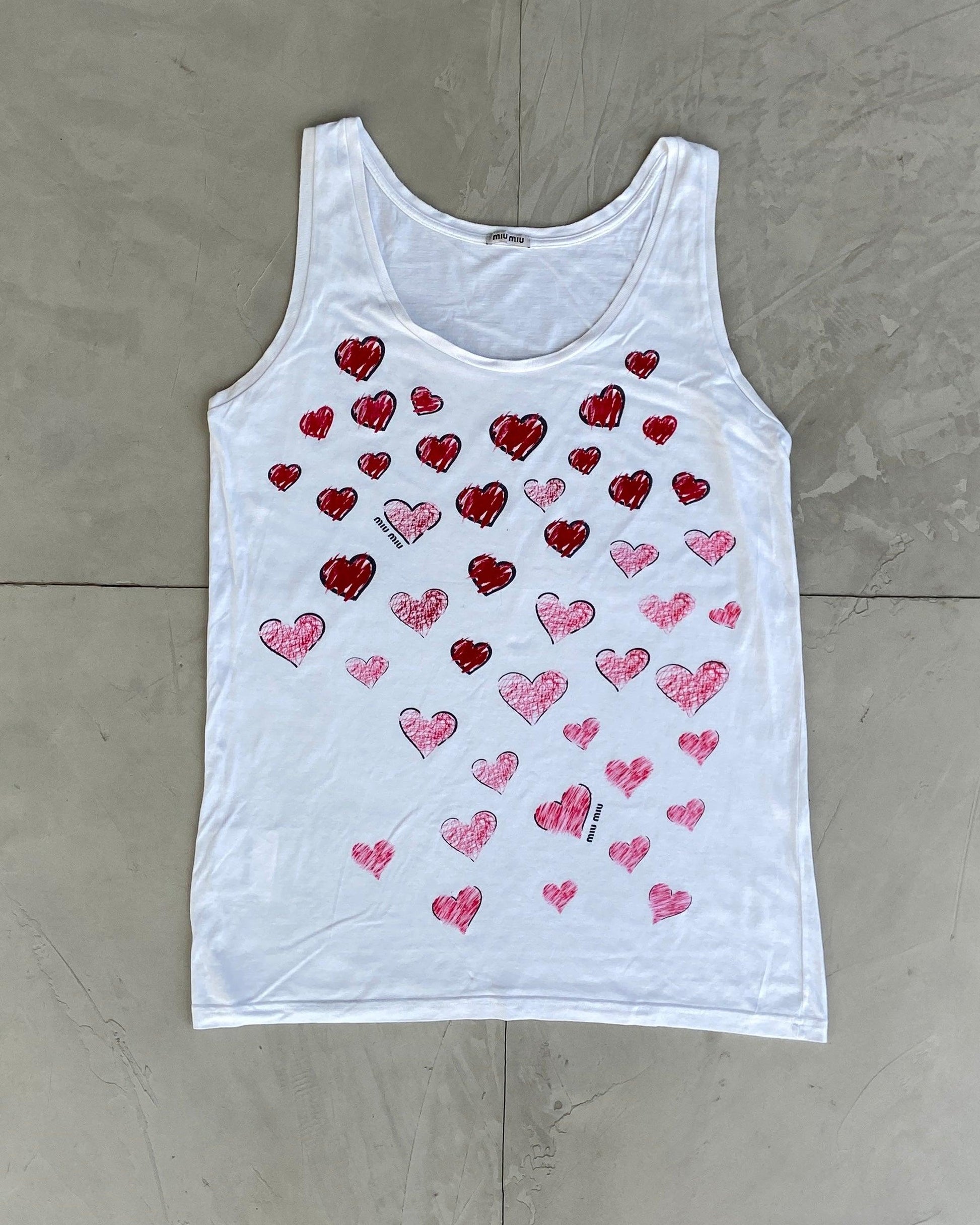 MIU MIU 'HEARTS' VEST TOP - XL - Known Source