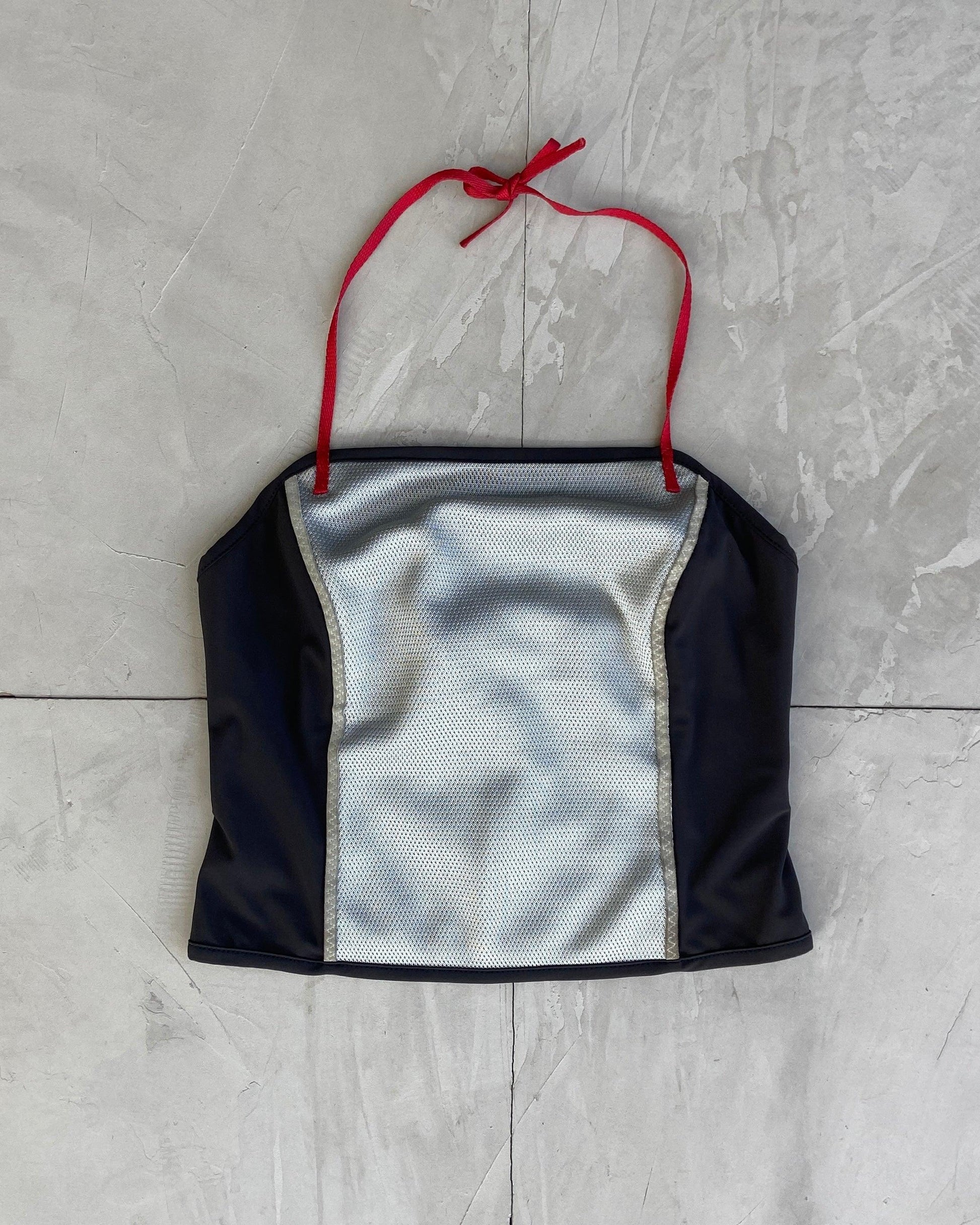 PRADA SPORT SS1999 SILVER NYLON BANDEAU TOP - M - Known Source