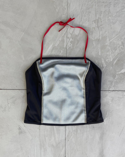 PRADA SPORT SS1999 SILVER NYLON BANDEAU TOP - M - Known Source