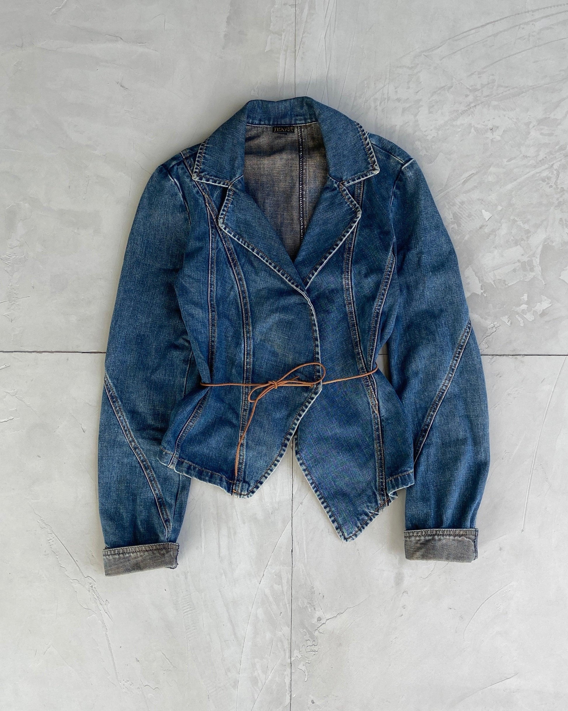 PLEIN SUD 2000'S DENIM WRAP JACKET - S - Known Source