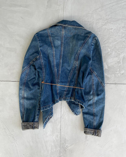 PLEIN SUD 2000'S DENIM WRAP JACKET - S - Known Source