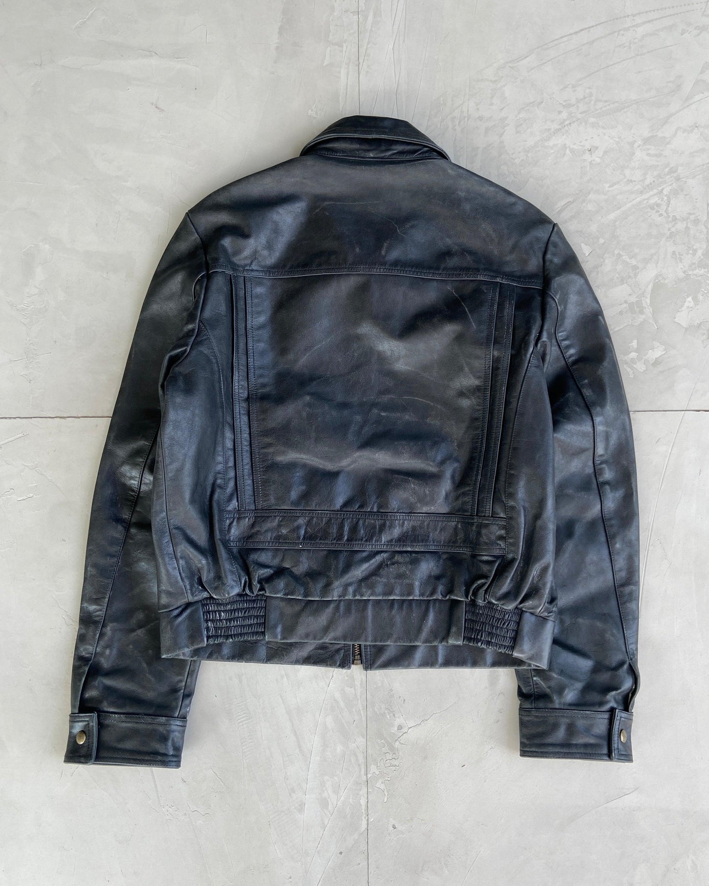 DIESEL 90'S BLACK LEATHER JACKET - L - Known Source