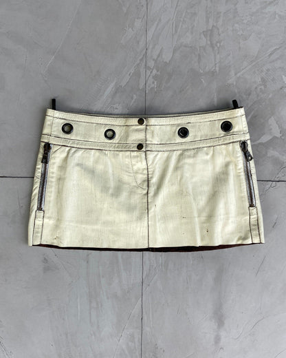 GAS 2000'S 'PAINTED' LEATHER MINI SKIRT - M - Known Source