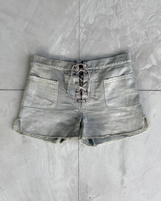 DIESEL 2000'S LACE UP MINI SHORTS - S - Known Source