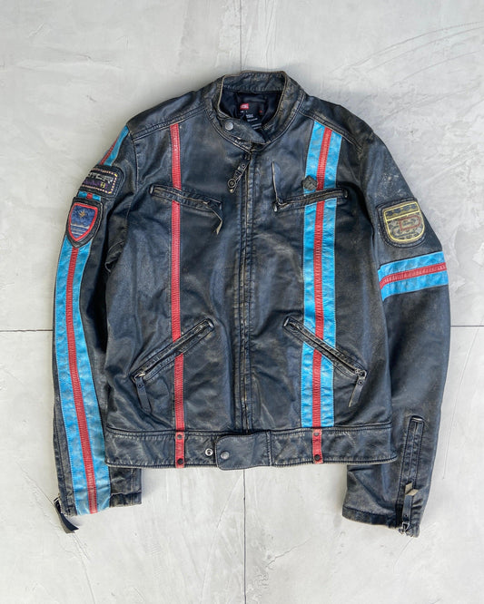 DIESEL 90'S LEATHER RACER JACKET - L - Known Source