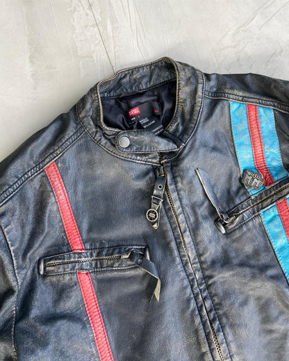 DIESEL 90'S LEATHER RACER JACKET - L - Known Source