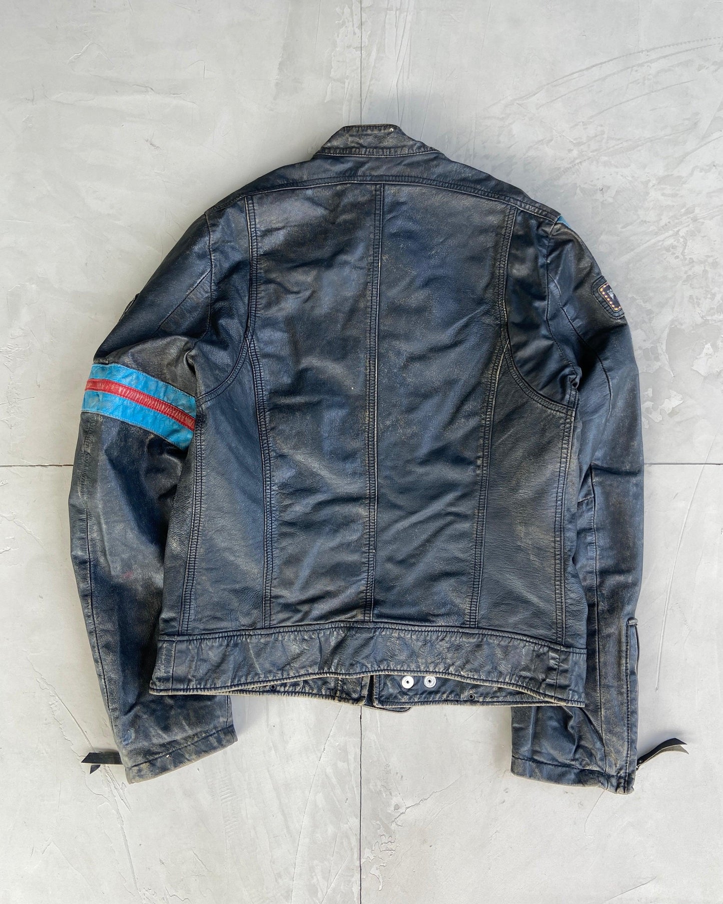 DIESEL 90'S LEATHER RACER JACKET - L - Known Source