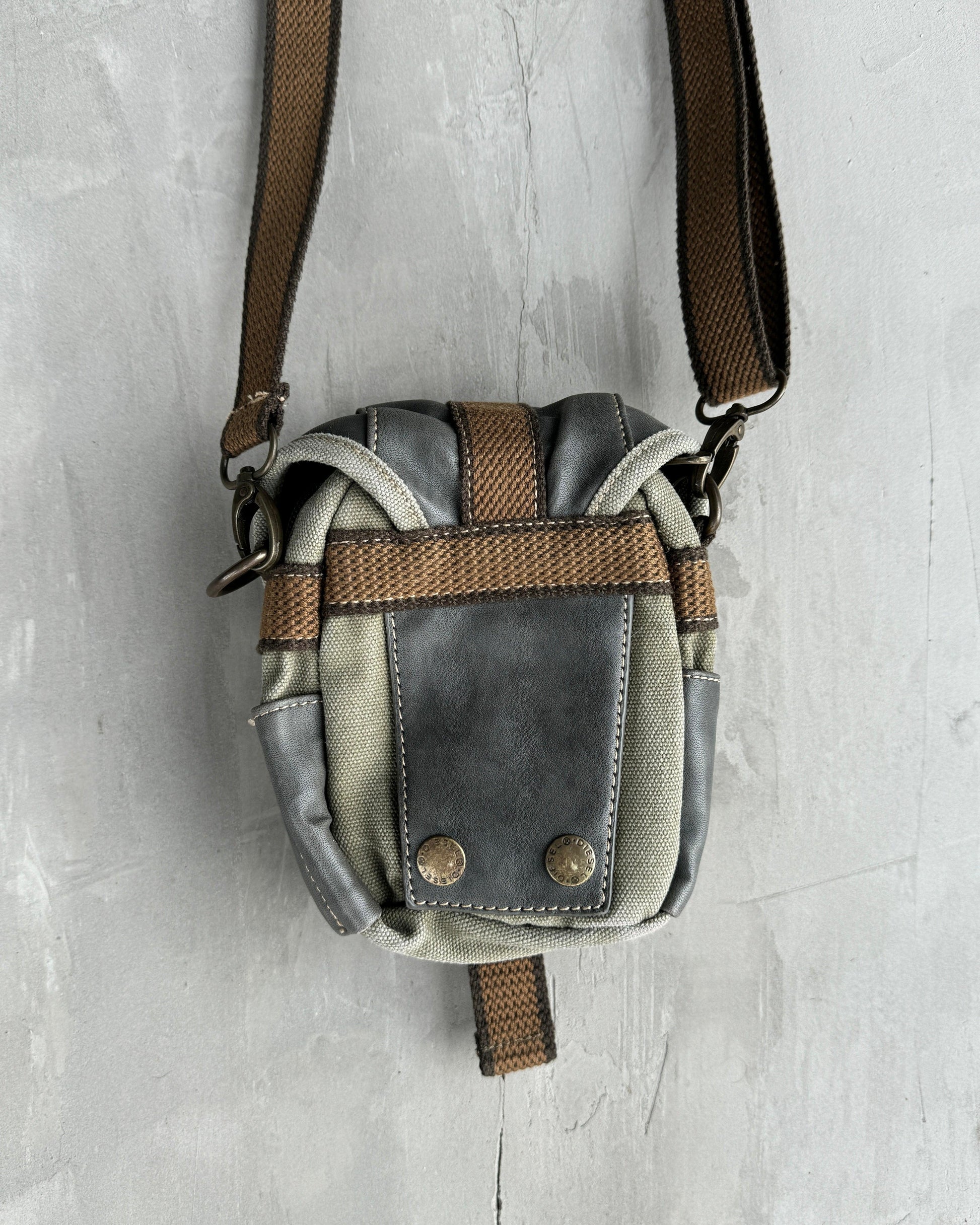 DIESEL LEATHER & CANVAS SIDE BAG - Known Source