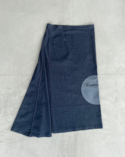 COP COPINE DENIM ASYMMETRIC MAXI SKIRT - M - Known Source