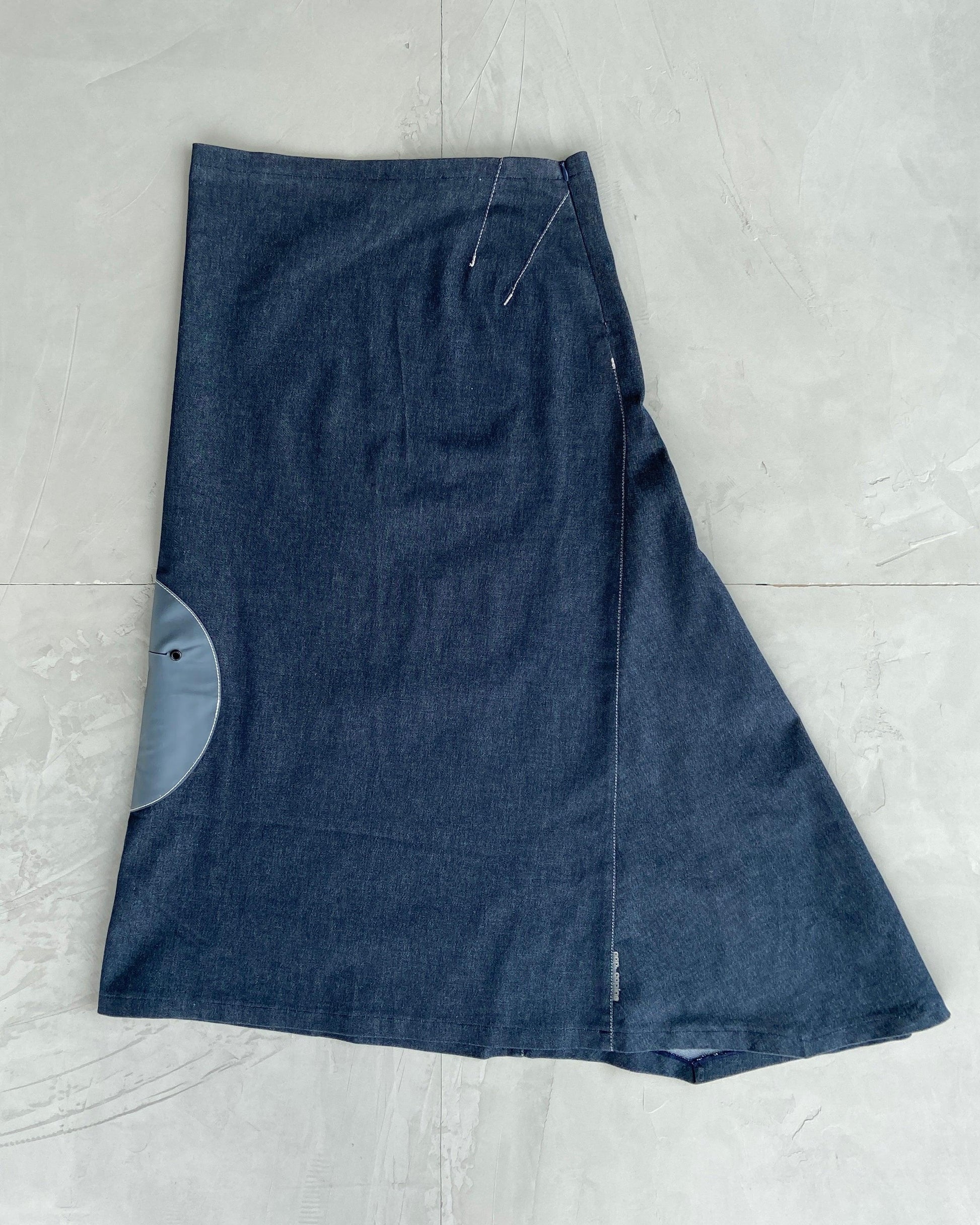 COP COPINE DENIM ASYMMETRIC MAXI SKIRT - M - Known Source