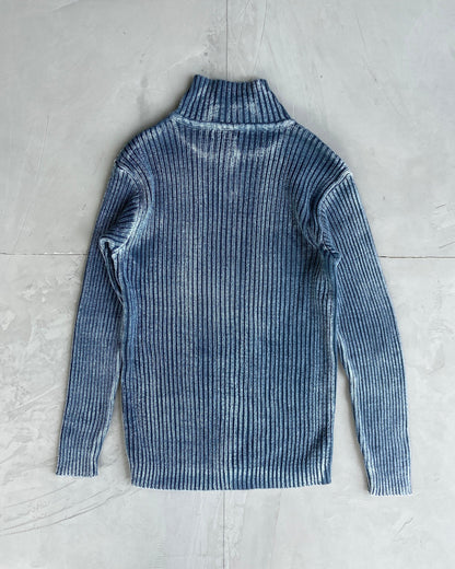 DIESEL 90'S WASHED RIBBED KNIT SWEATSHIRT - L - Known Source