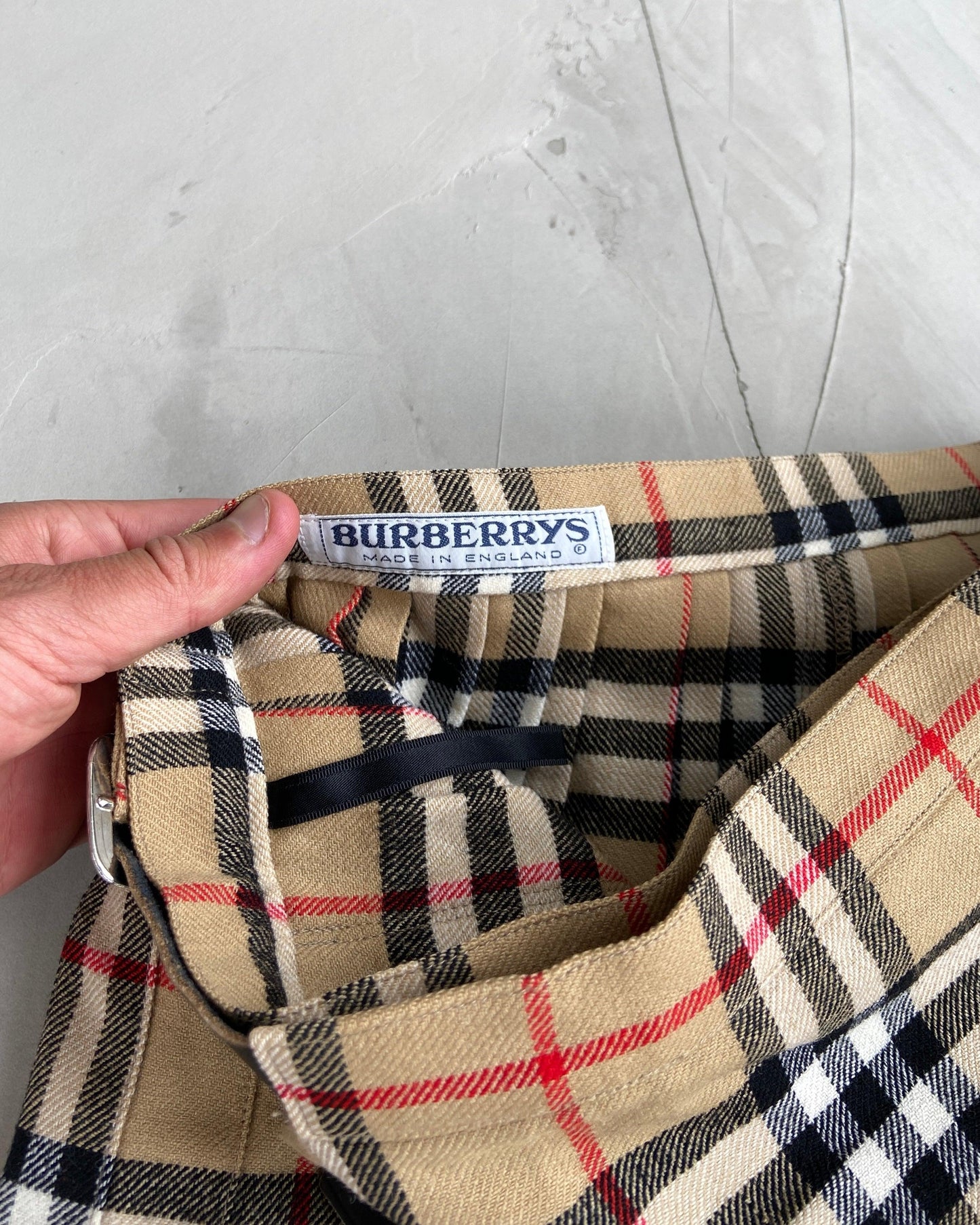 BURBERRY NOVA PLAID WRAP WOOL MAXI SKIRT - S - Known Source