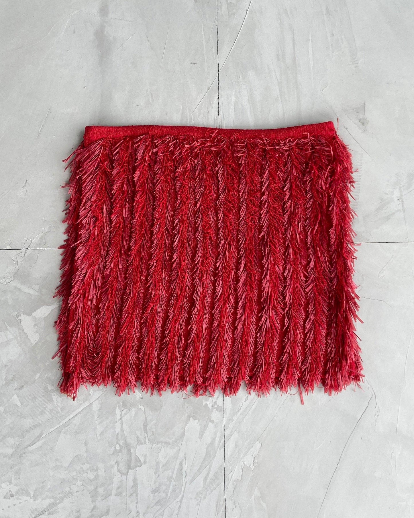 ROBERTO CAVALLI RUFFLED RED MINI SKIRT - S - Known Source