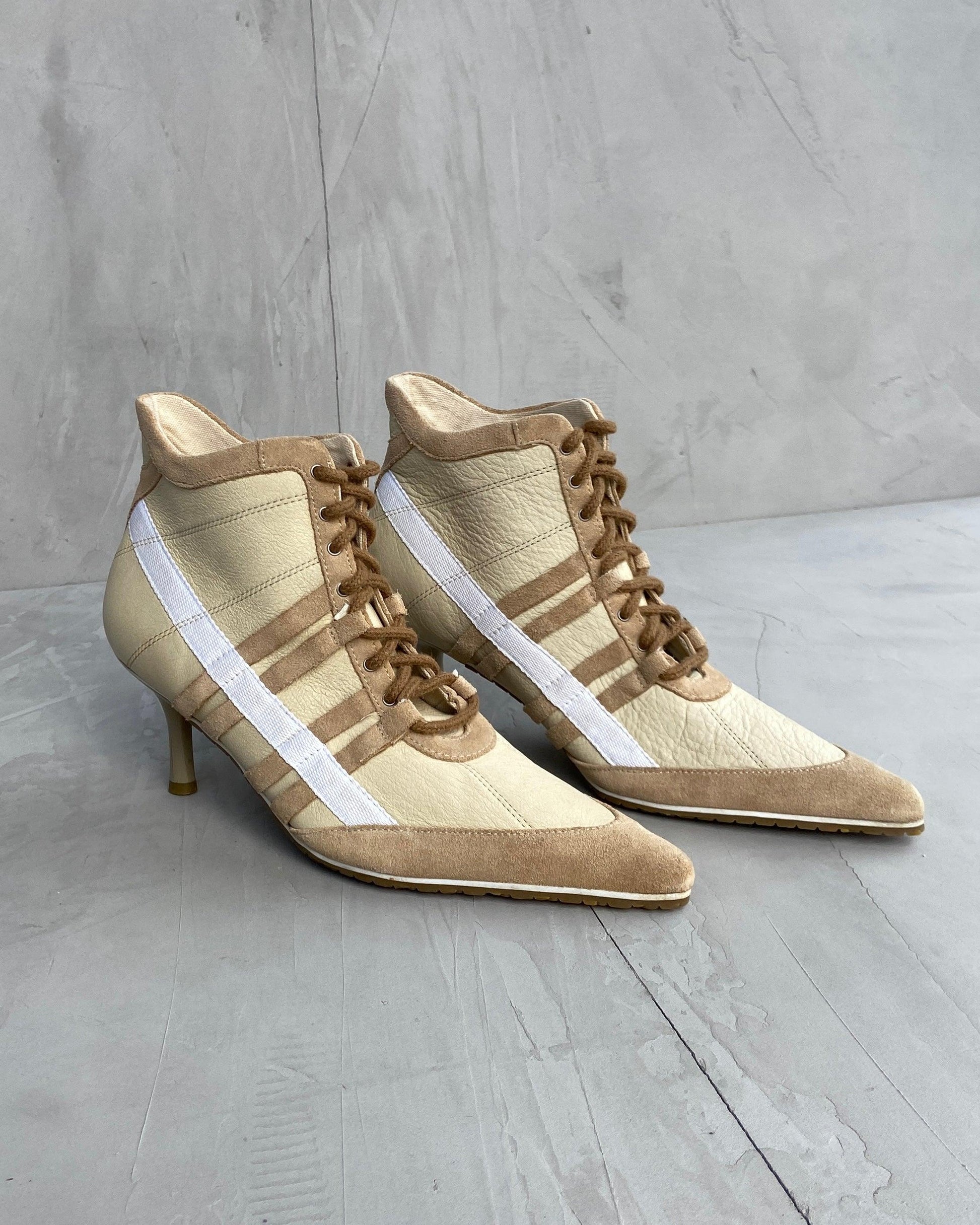 DIESEL 2000'S LEATHER & SUEDE SPORT HEELS - UK 5 - Known Source