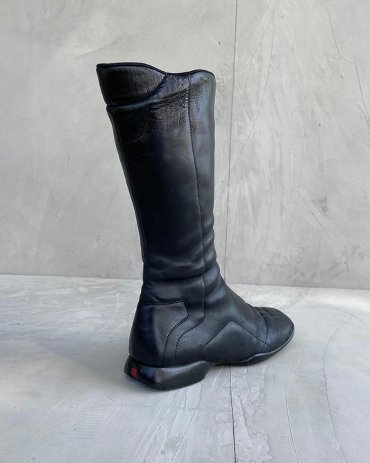 PRADA SPORT 90'S SQUARE SOLE LEATHER BOOTS - UK 4.5 - Known Source