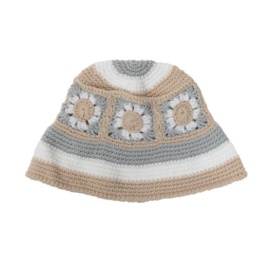 Cream Floral Crochet Bucket Hat - Known Source