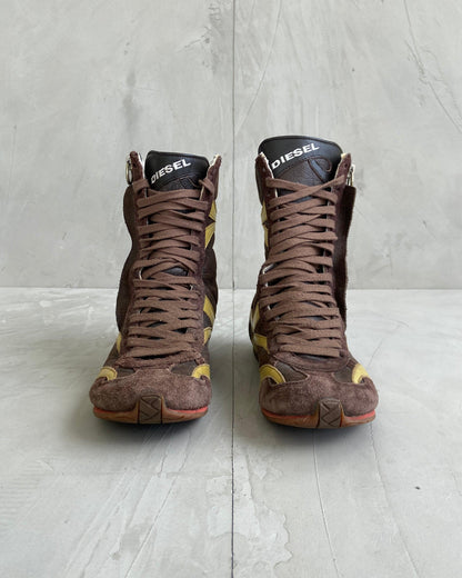 DIESEL LEATHER & SUEDE BOXING BOOTS - UK 5.5 - Known Source