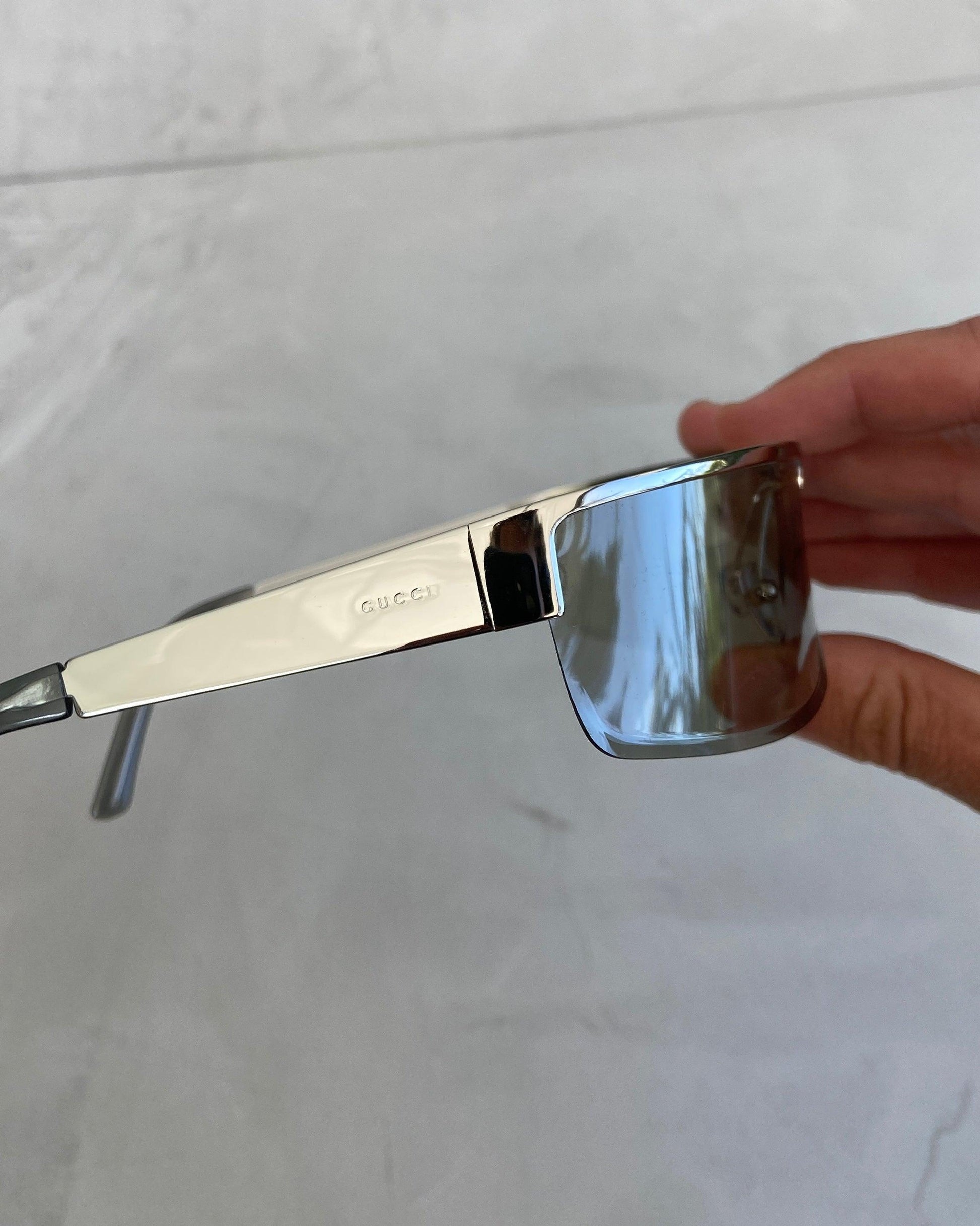 GUCCI SILVER CHROME WRAP SUNGLASSES - Known Source