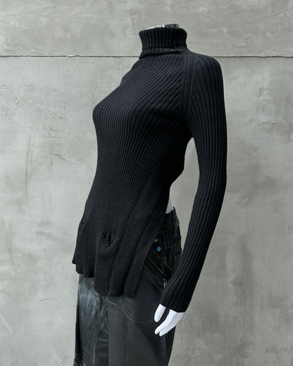 JEAN PAUL GAULTIER JPG BACKLESS TIE RIBBED SWEATSHIRT - M/L - Known Source