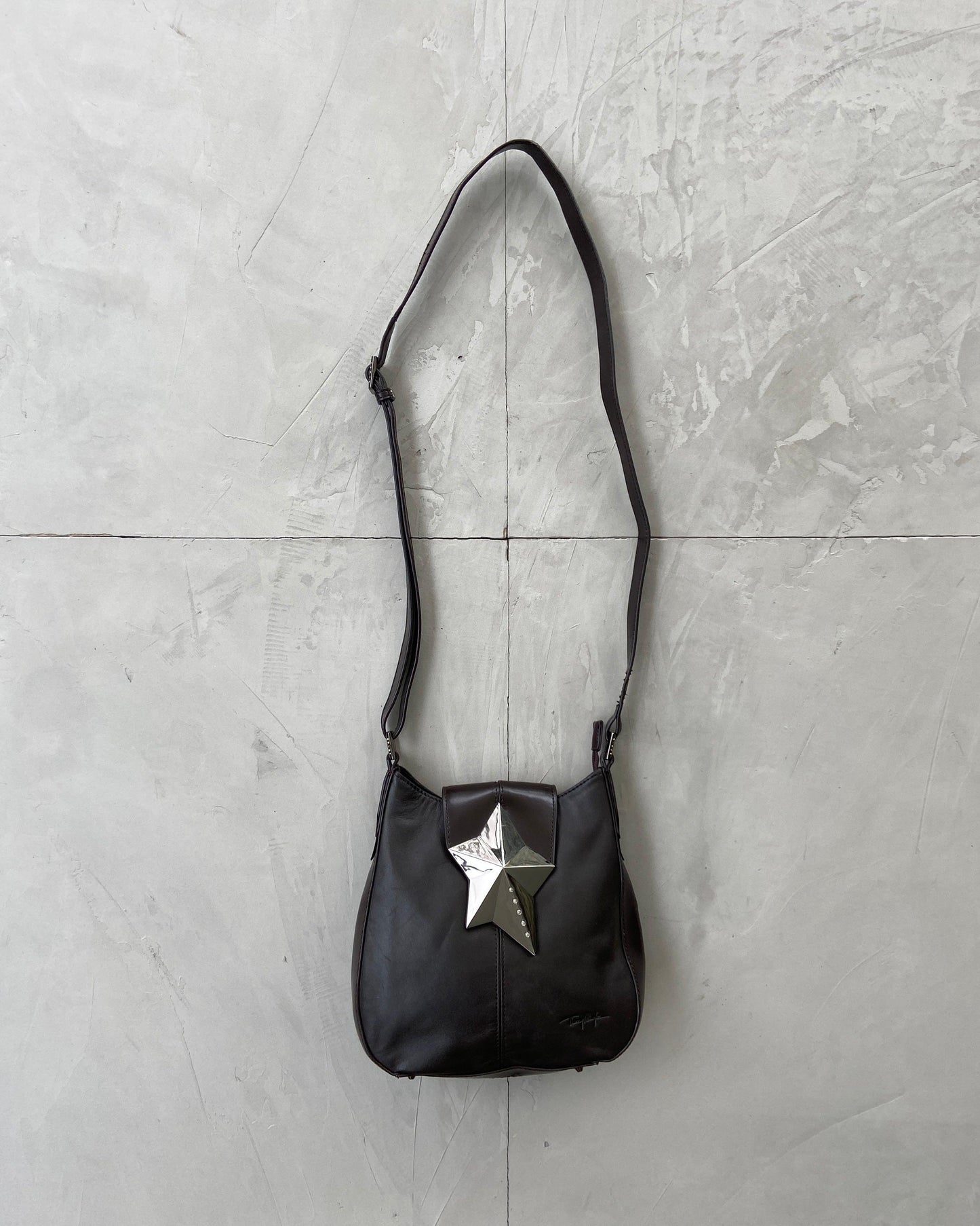 THIERRY MUGLER 2000'S LEATHER & CHROME STAR SIDE BAG - Known Source