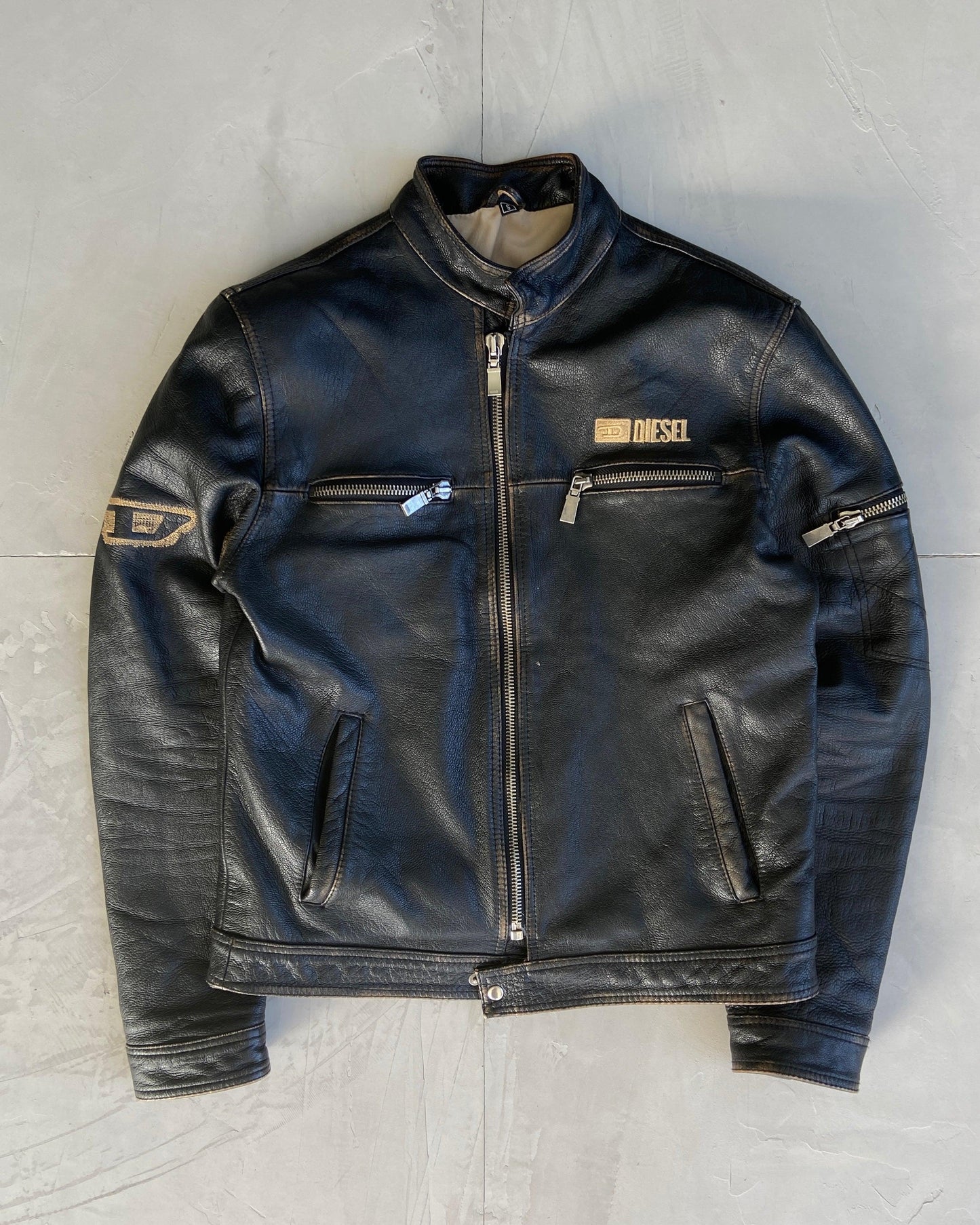 DIESEL VINTAGE 'D' LEATHER JACKET - M - Known Source