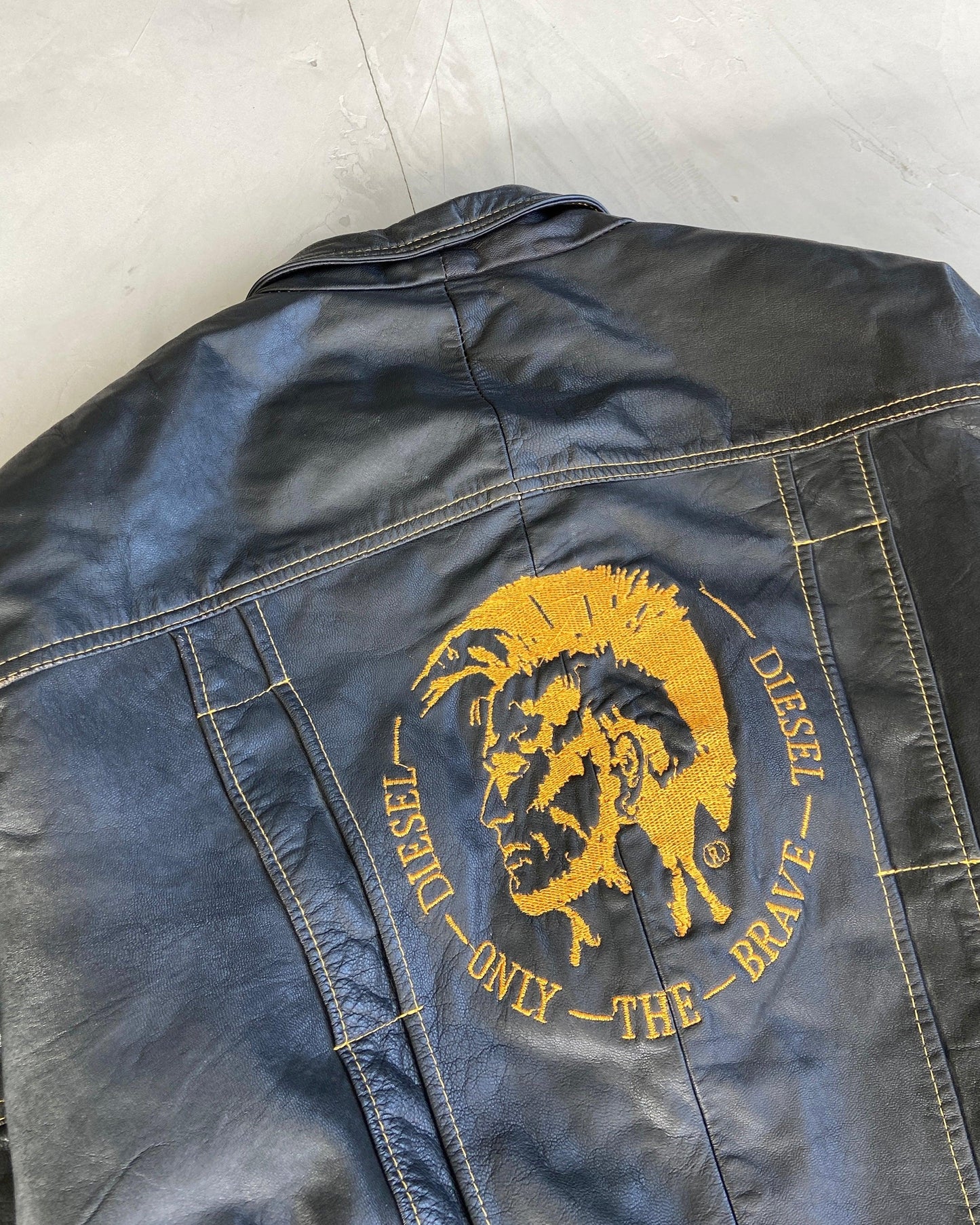 DIESEL 90'S BLACK LEATHER JACKET - M - Known Source