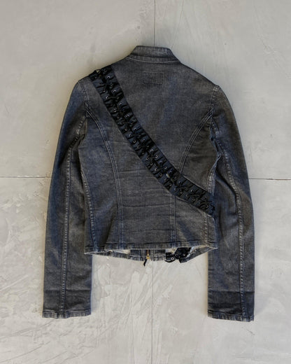 DOLCE AND GABBANA D&G BONDAGE LACE CUT OUT DENIM JACKET - XS - Known Source