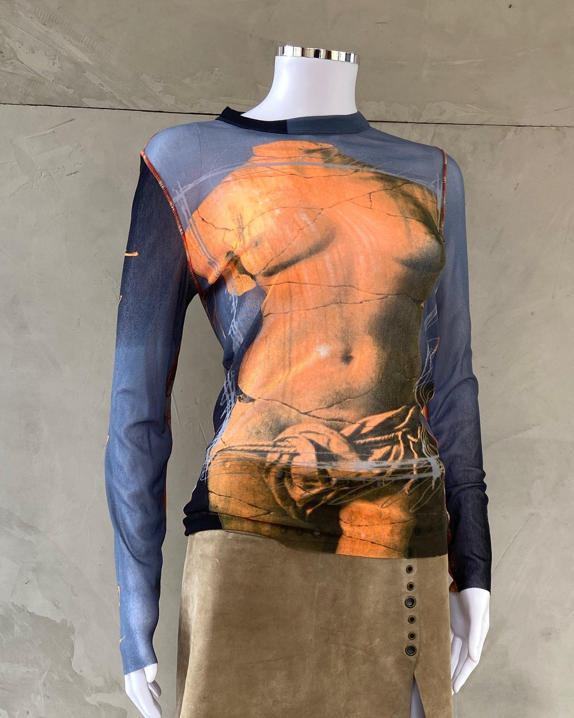 JEAN PAUL GAULTIER SS1999 SOLEIL VENUS DE MILO MESH TOP - M - Known Source