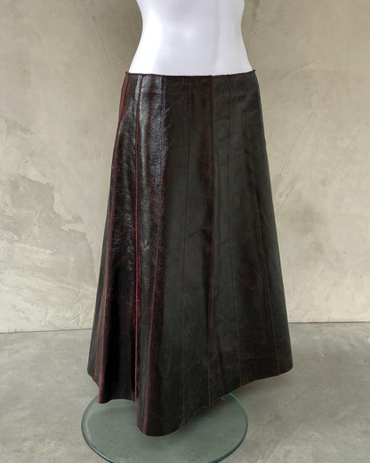 MUXART CRACKED LEATHER SKIRT - EU 42 / UK 14 - Known Source