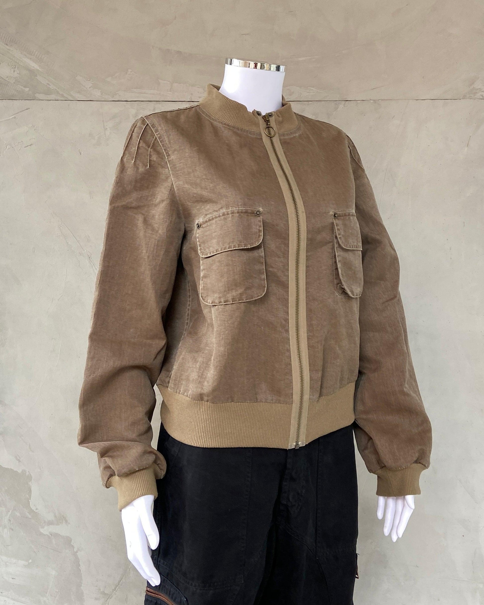 COP COPINE KHAKI BOMBER JACKET - M - Known Source