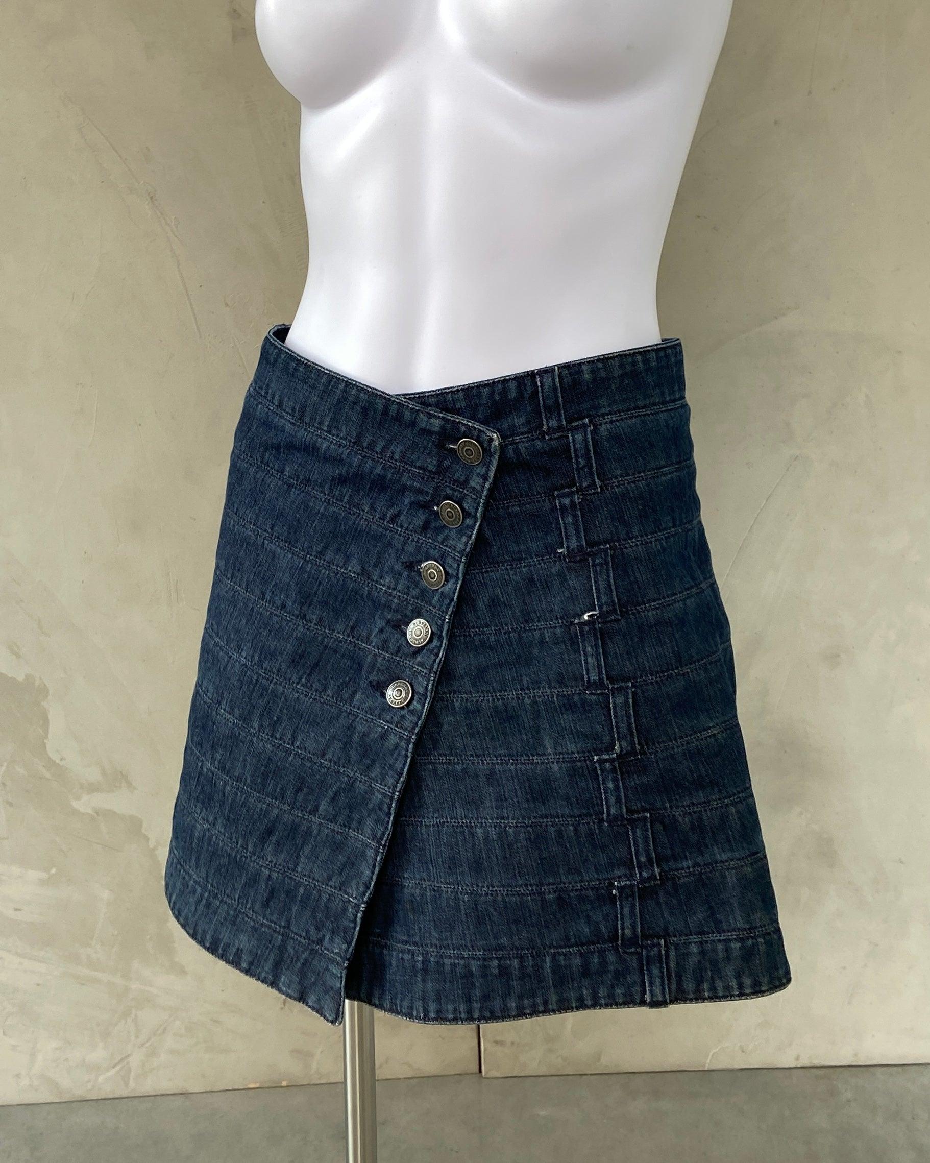 BURBERRY DENIM WRAP SKIRT - S/M - Known Source