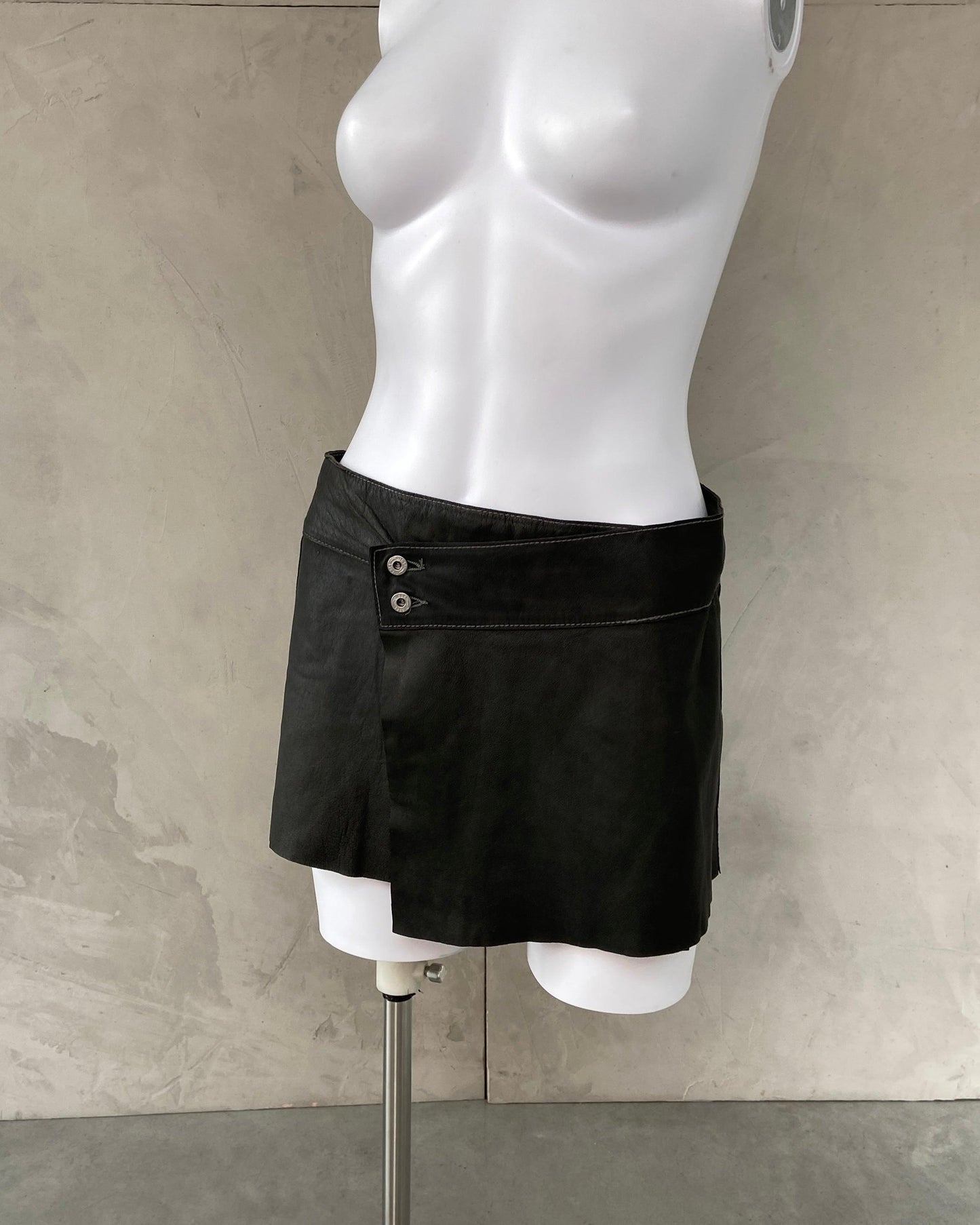 DIESEL LEATHER WRAP MINI SKIRT - S - Known Source