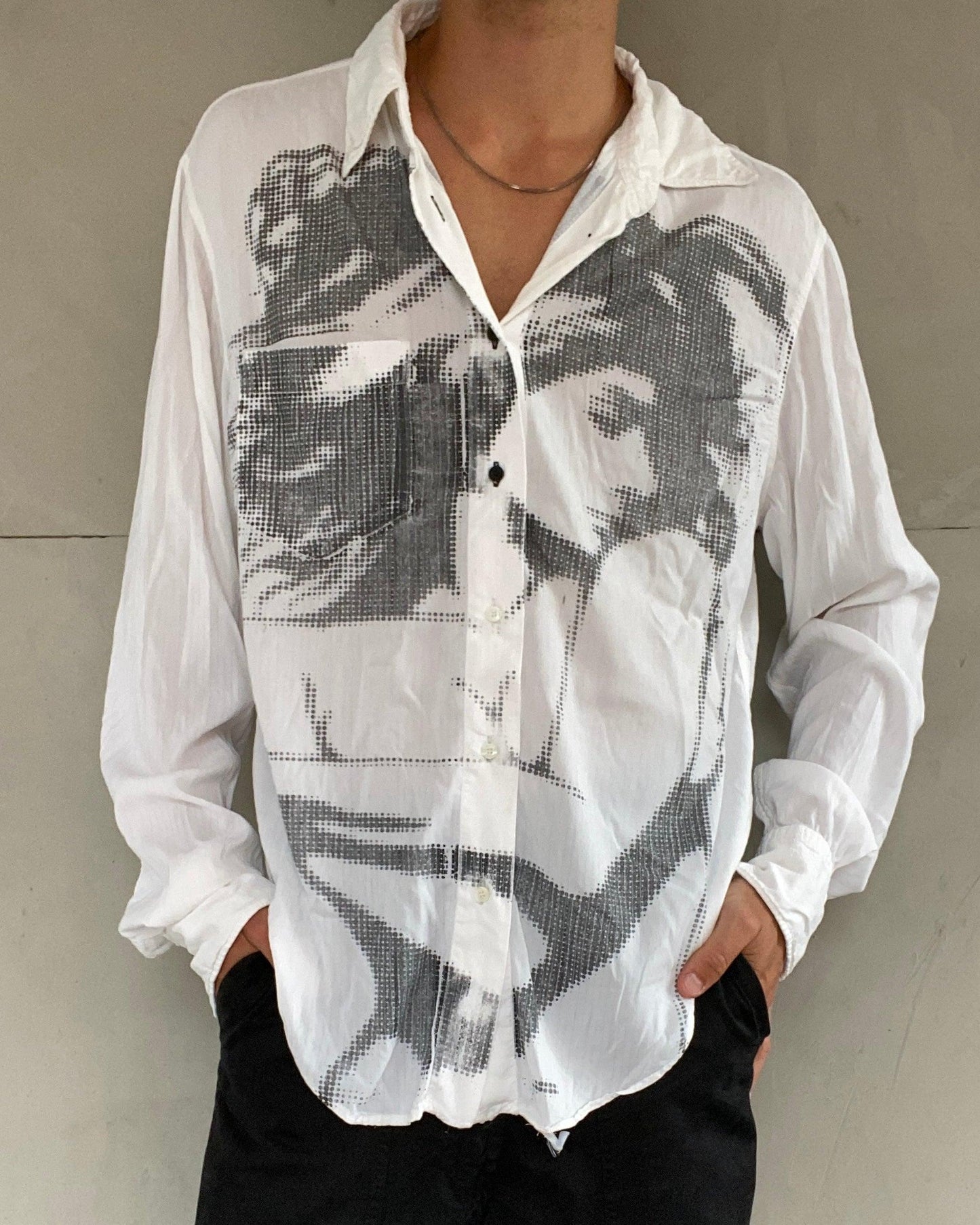 JUST CAVALLI 2000'S NAKED PRINT SHIRT - L - Known Source