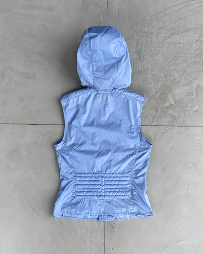 PRADA SS1999 BABY BLUE NYLON HOODED TOP - S/M - Known Source