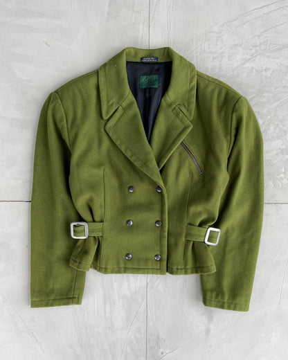 GAULTIER 'JUNIOR' JPG CROPPED GREEN JACKET - M - Known Source