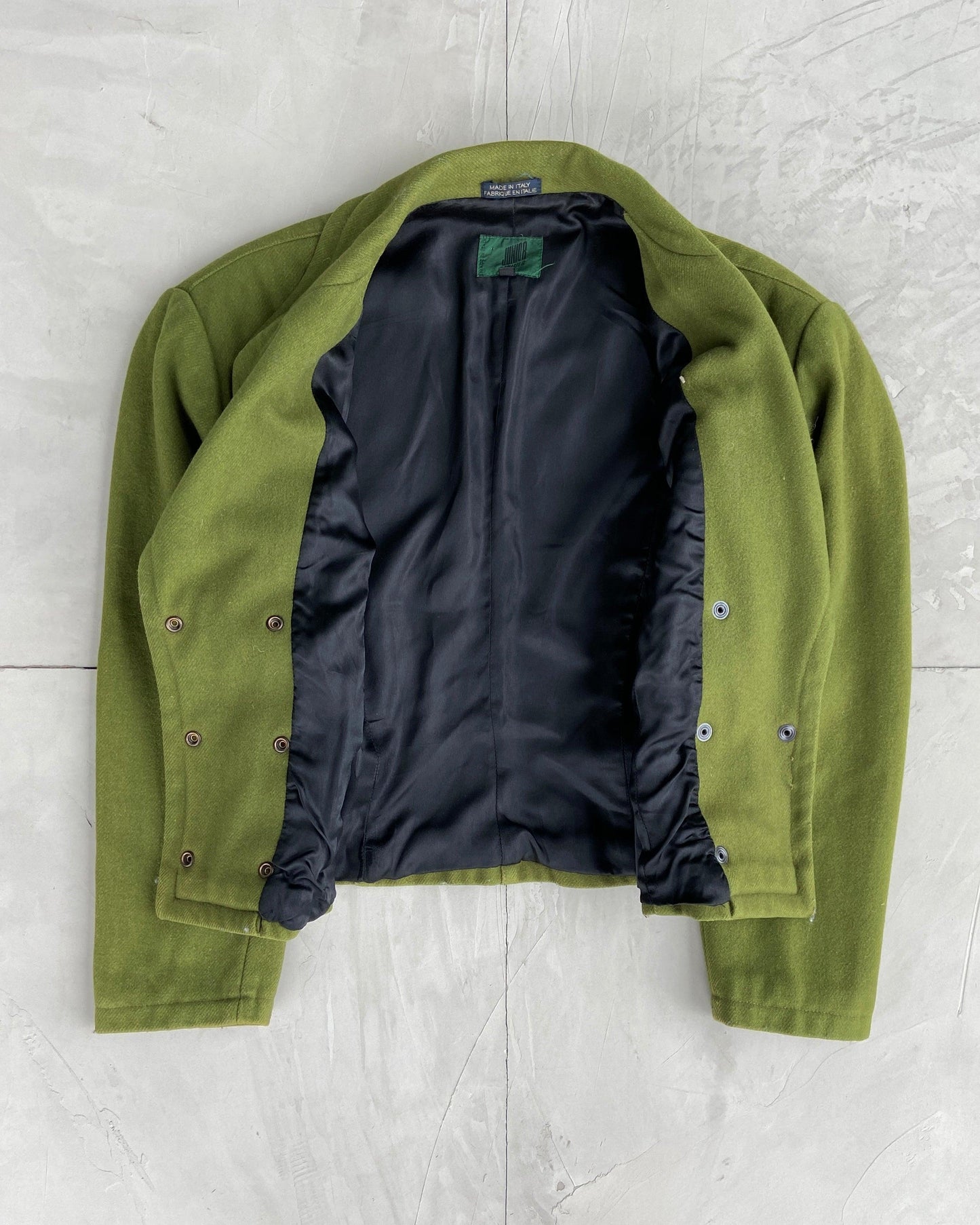 GAULTIER 'JUNIOR' JPG CROPPED GREEN JACKET - M - Known Source