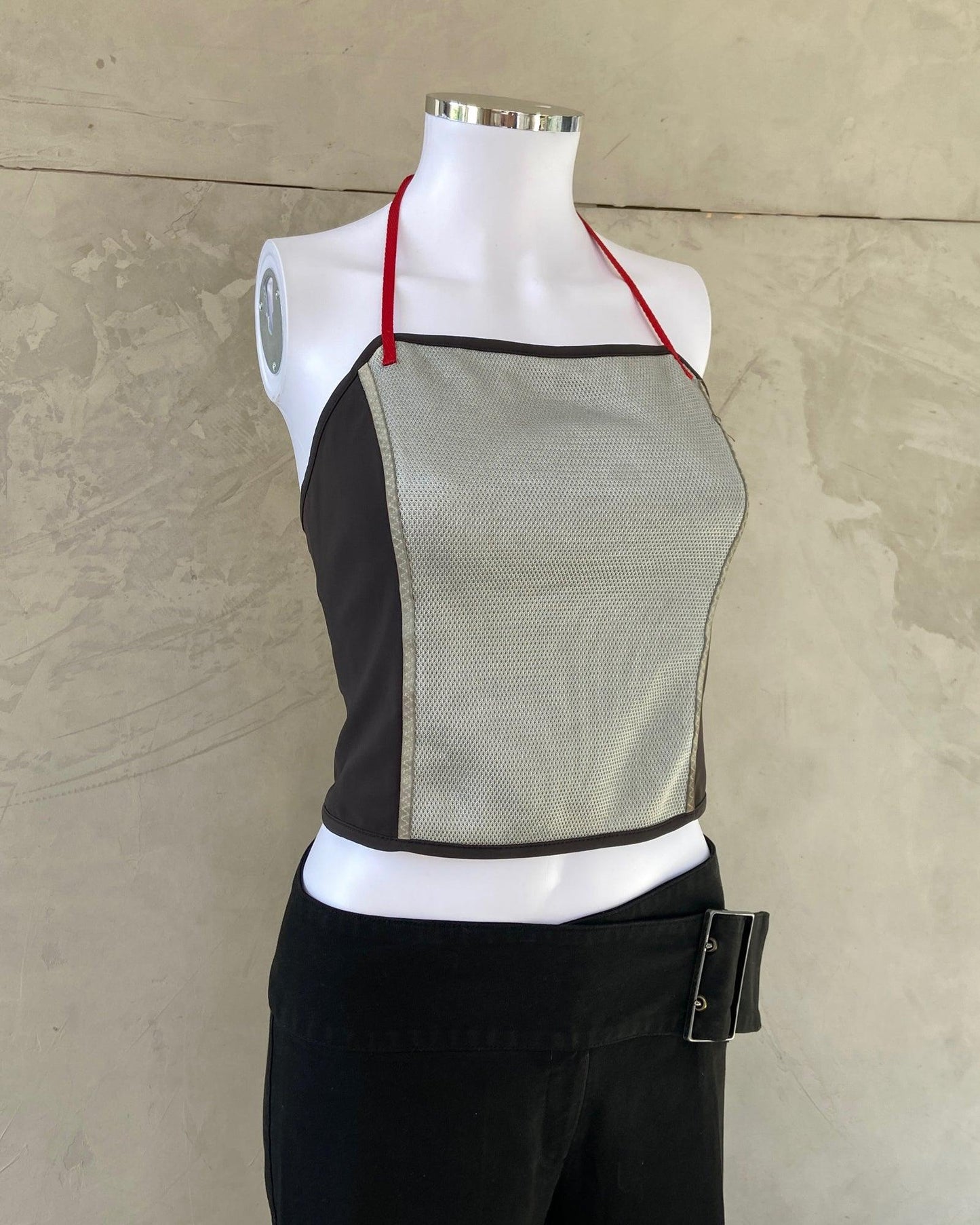 PRADA SPORT SS1999 SILVER NYLON BANDEAU TOP - M - Known Source