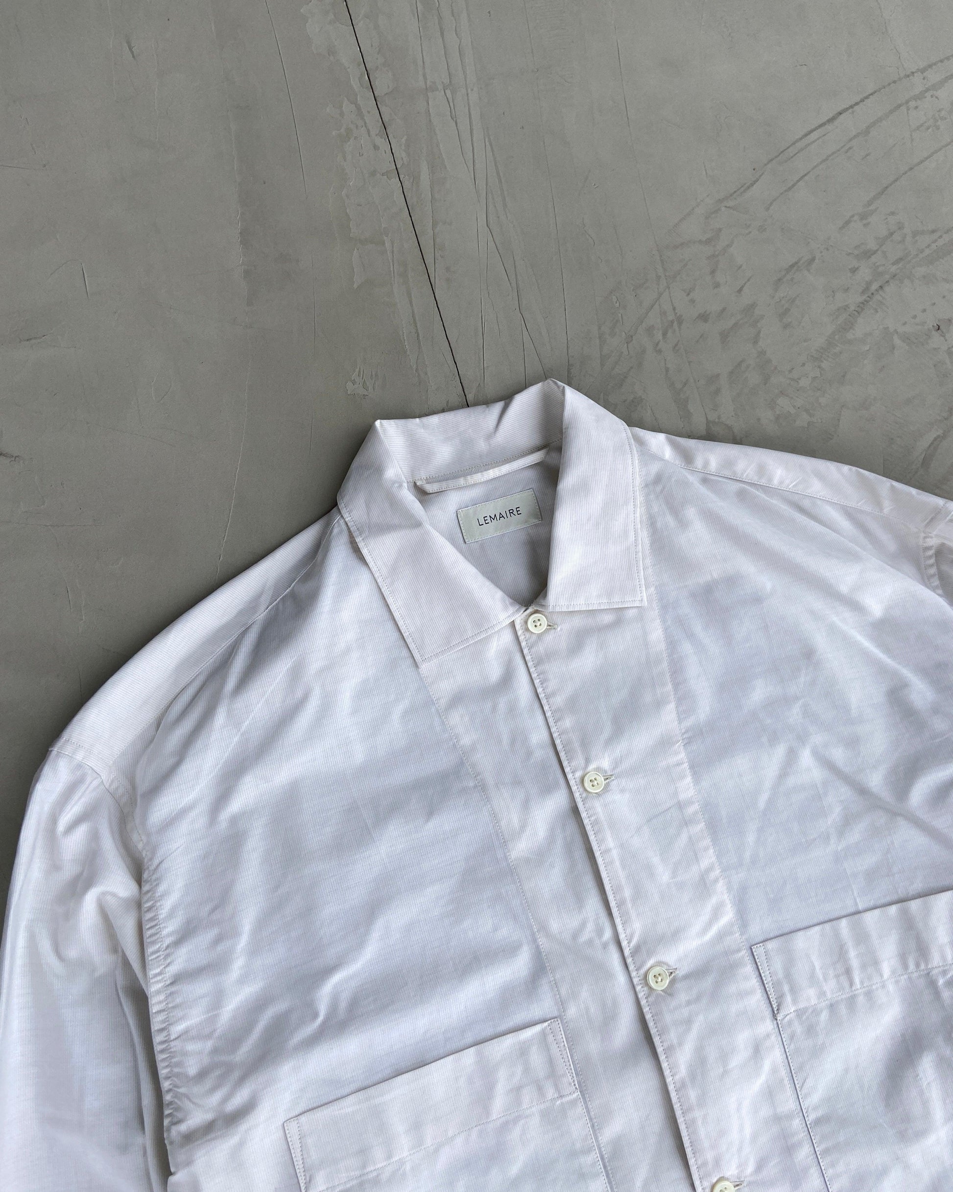 LEMAIRE PINSTRIPE WHITE SHIRT - M/L - Known Source