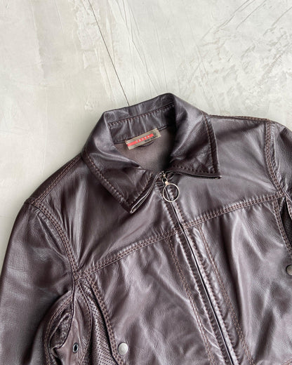 PRADA SPORT 2000'S LEATHER JACKET - M - Known Source