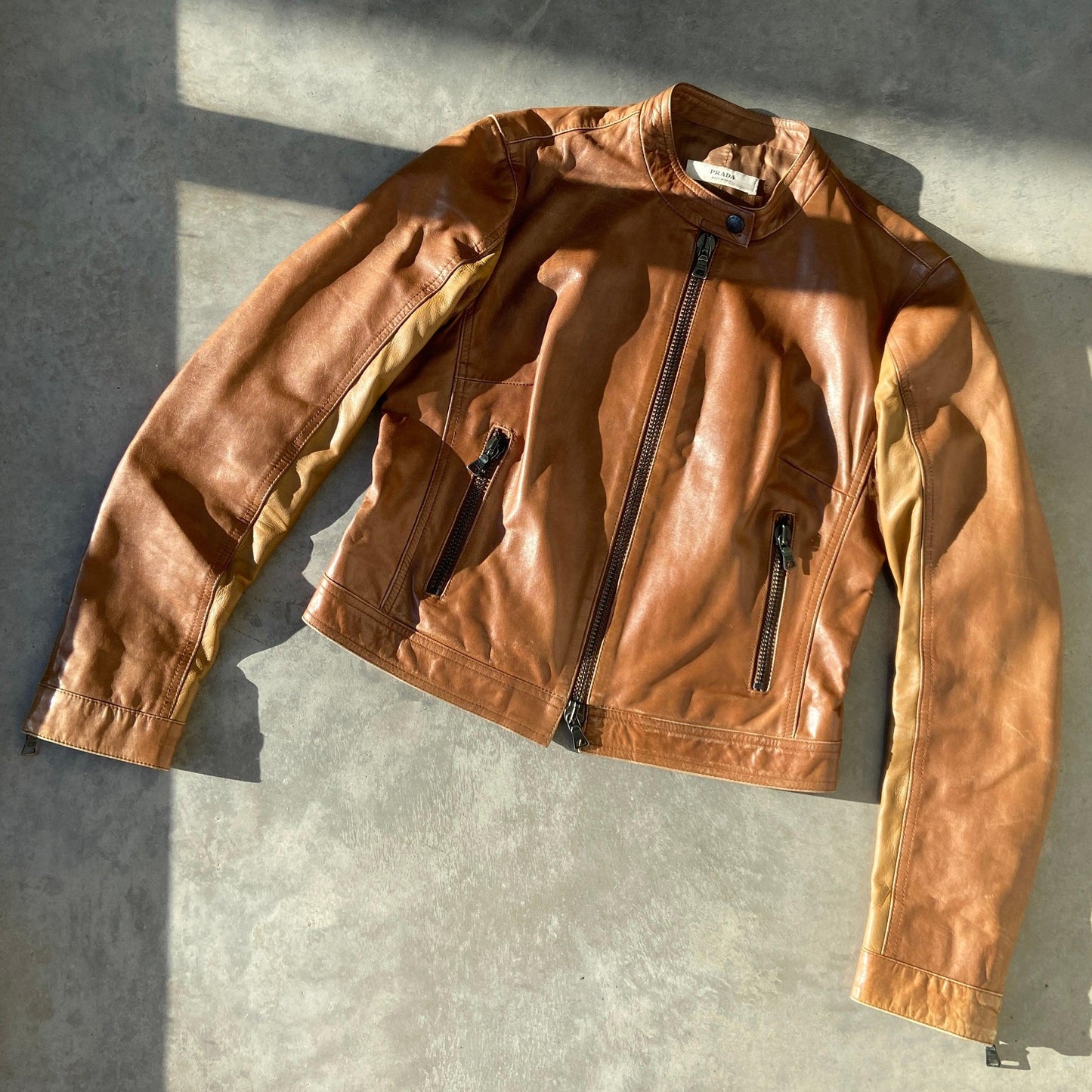 PRADA SOFT BROWN LEATHER JACKET - M - Known Source