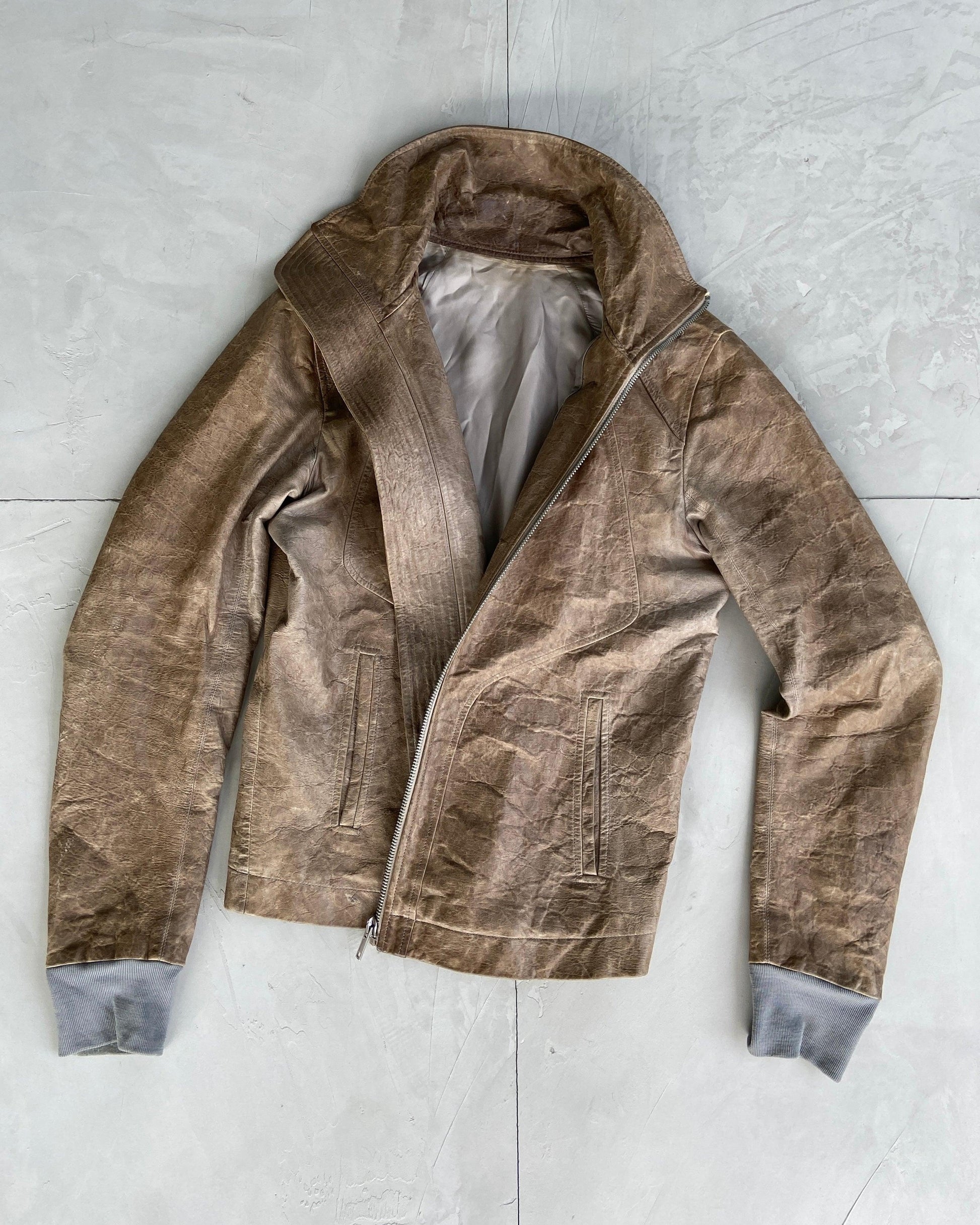RICK OWENS INTARSIA LEATHER JACKET - M/L - Known Source