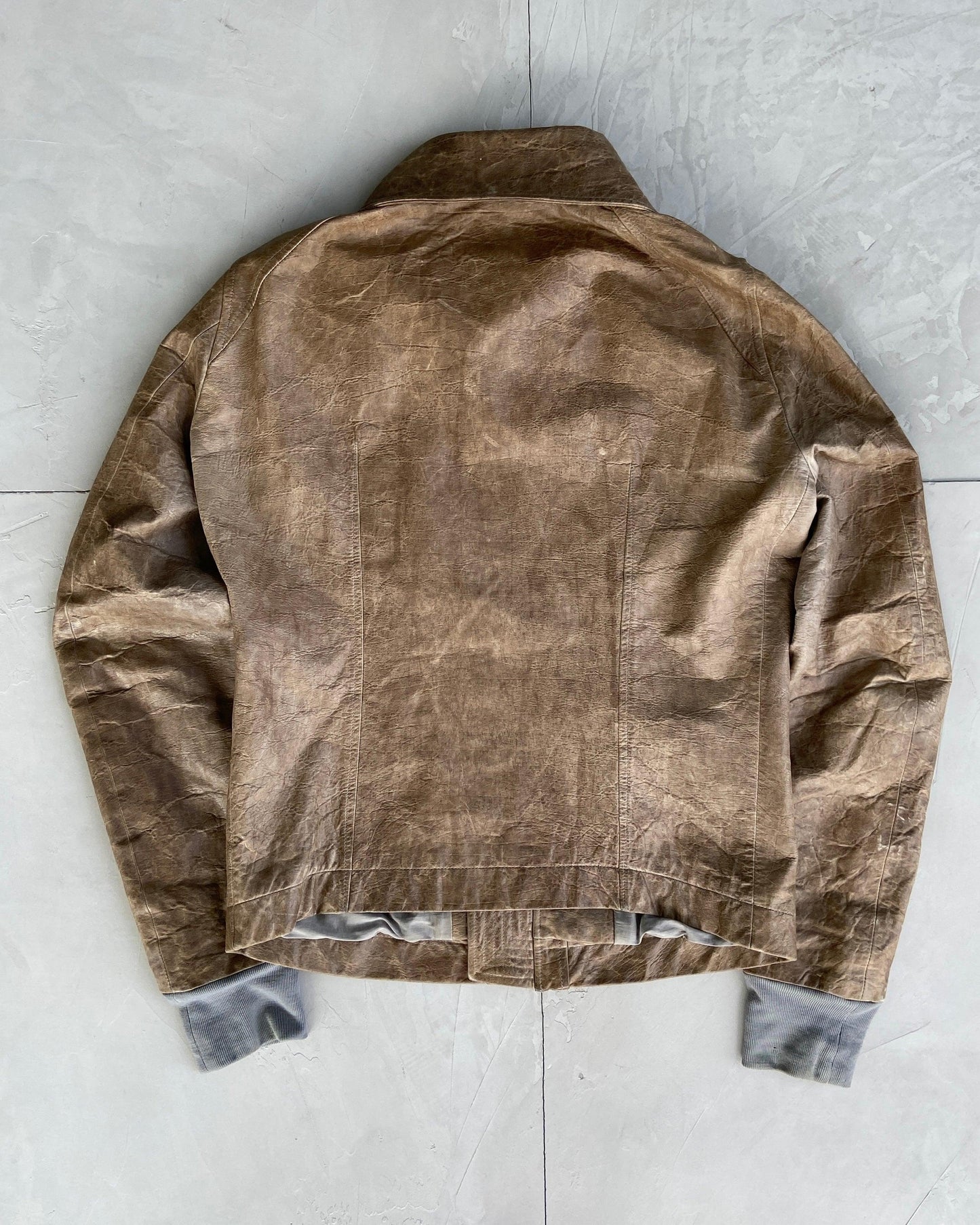 RICK OWENS INTARSIA LEATHER JACKET - M/L - Known Source