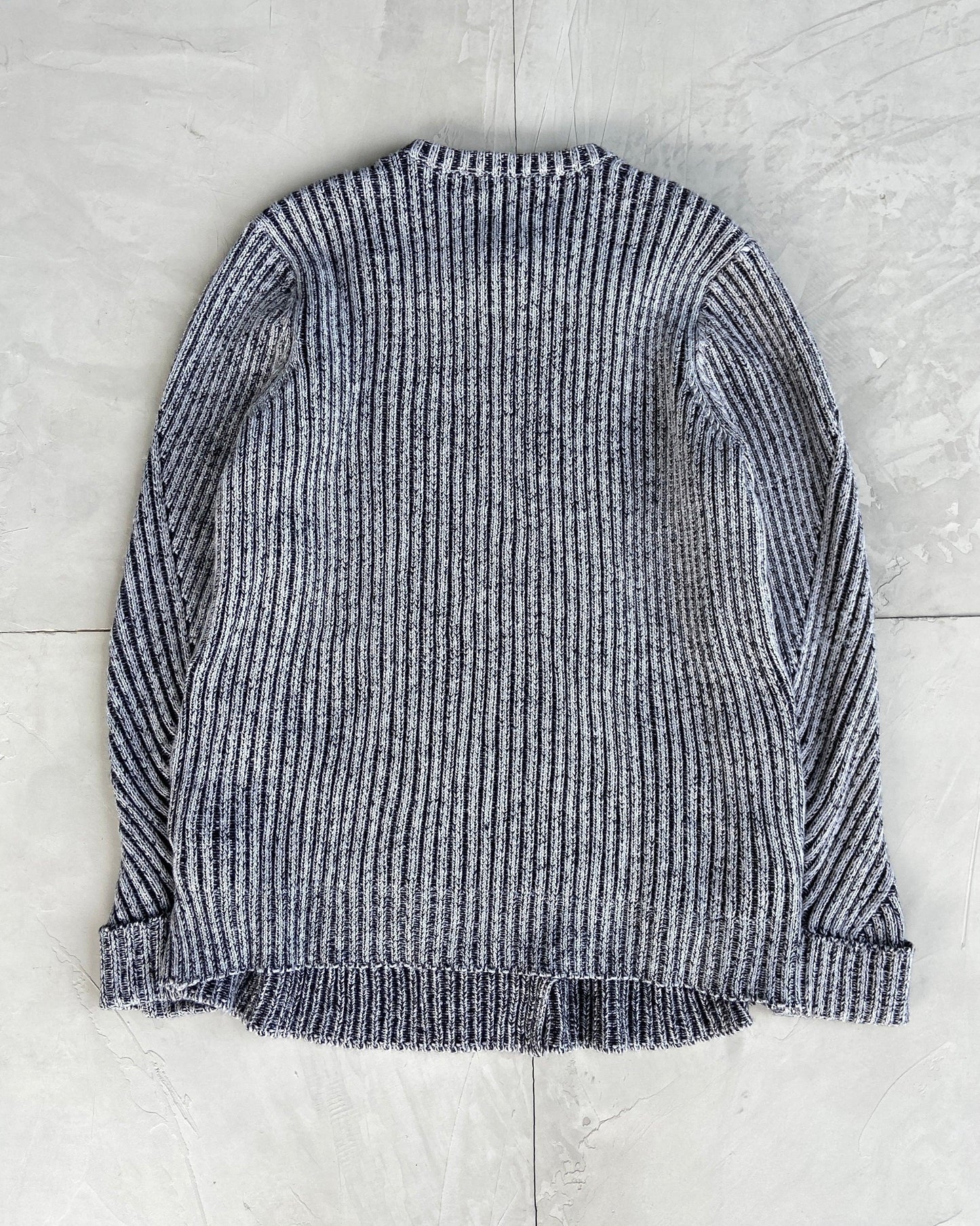 DIESEL 2000'S RIBBED KNIT WRAP SWEATSHIRT - L - Known Source