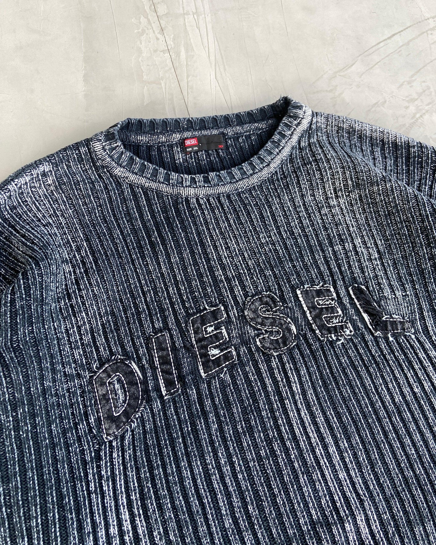 DIESEL ACID RIBBED KNIT SWEATSHIRT - XXL - Known Source