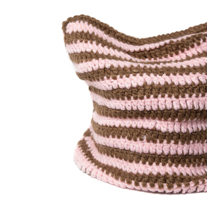 Striped Crochet Pink/Brown Beanies - Known Source